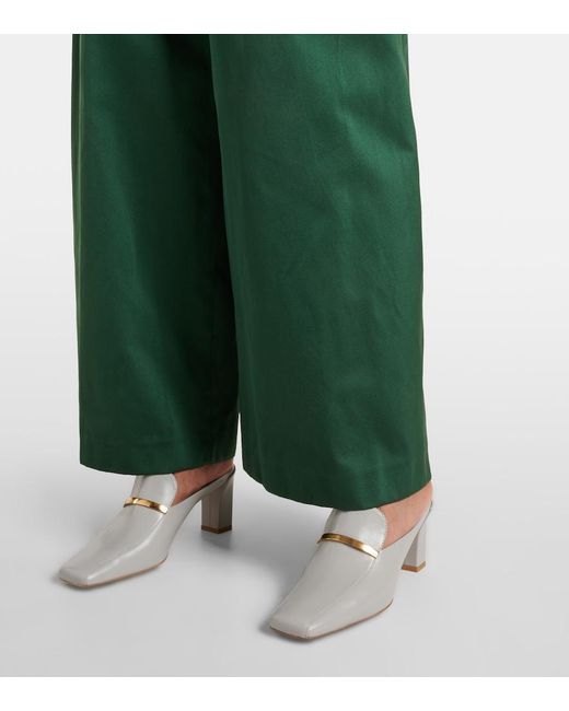 Tod's White Leather Mules