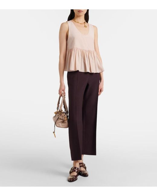 Chloé Brown Susanna 40 Studded Leather Mary Jane Pumps