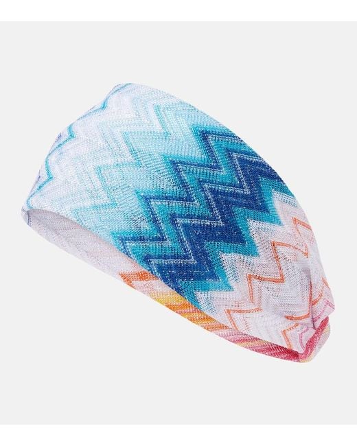 Missoni Blue Stirnband Aus Haekelstrick