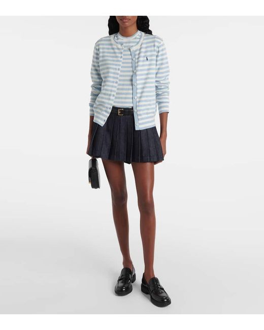 Polo Ralph Lauren Blue Cardigan Aus Einem Baumwollgemisch