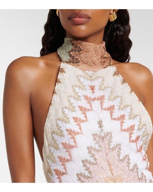 Missoni Natural Halterneck Lame Maxi Dress