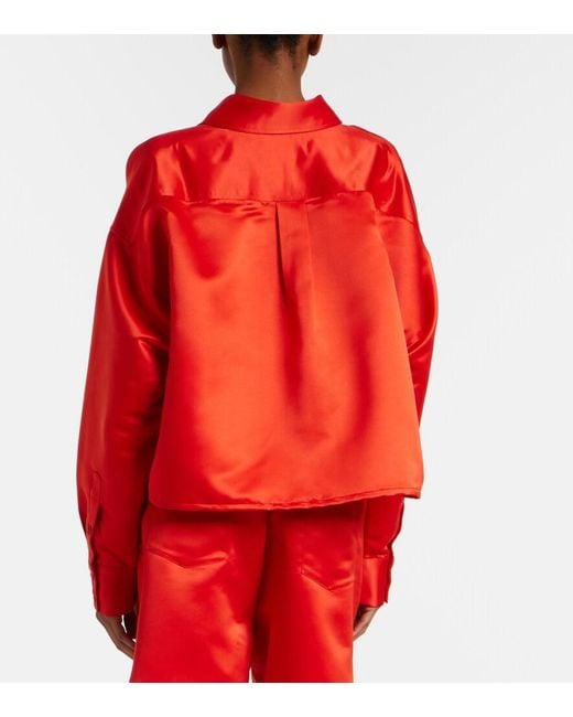 Frankie Shop Red Arlen Satin Shirt