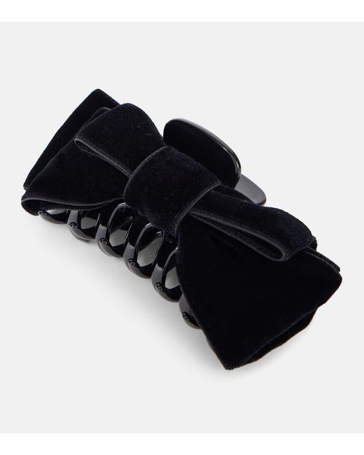 Jennifer Behr Black Matilda Velvet Hair Clip