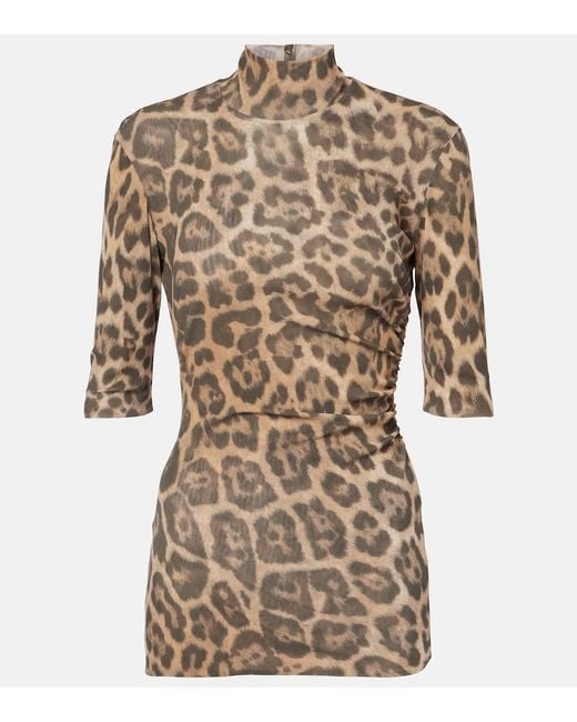 Stella McCartney Brown Leopard-Print Top