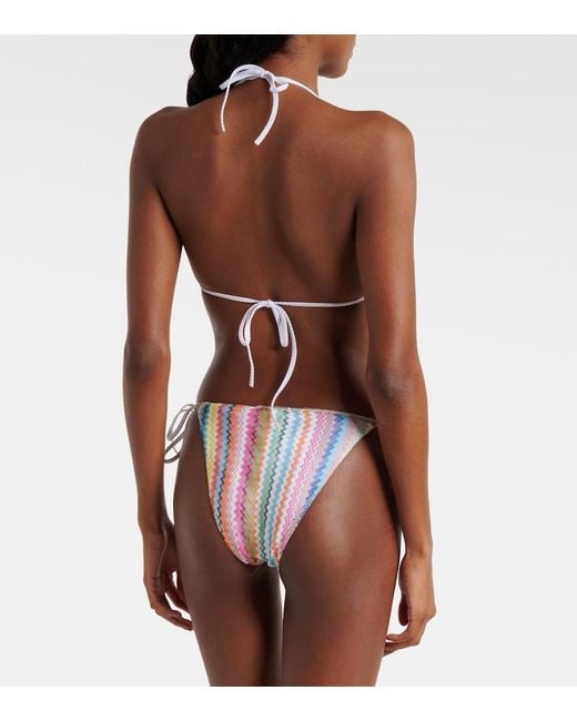Missoni White Zigzag Lame Bikini