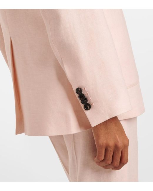 Loro Piana Natural Genny Linen And Wool Blazer