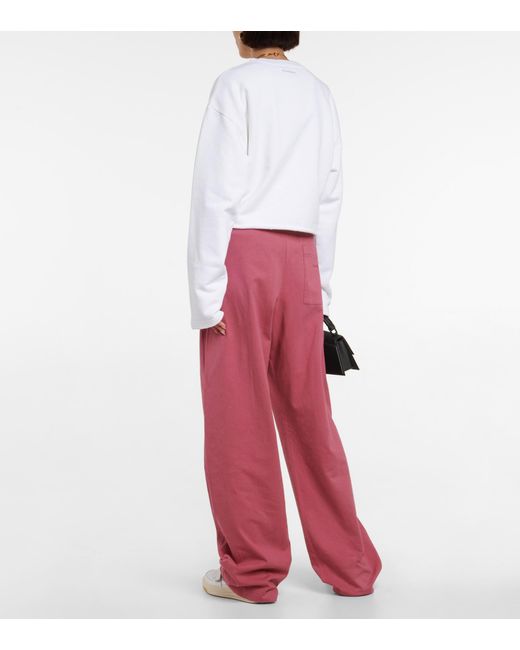 Pantalones de chandal de punto fino Acne Studios de Algodón de color Rosa |  Lyst