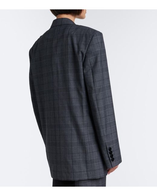 Gucci Black Oversized Checked Wool Blazer