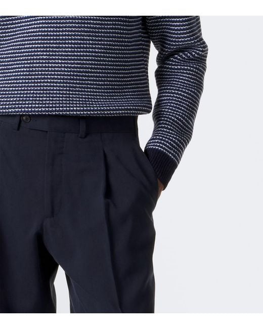 Lardini Blue Striped Wool And Cashmere Sweater for men