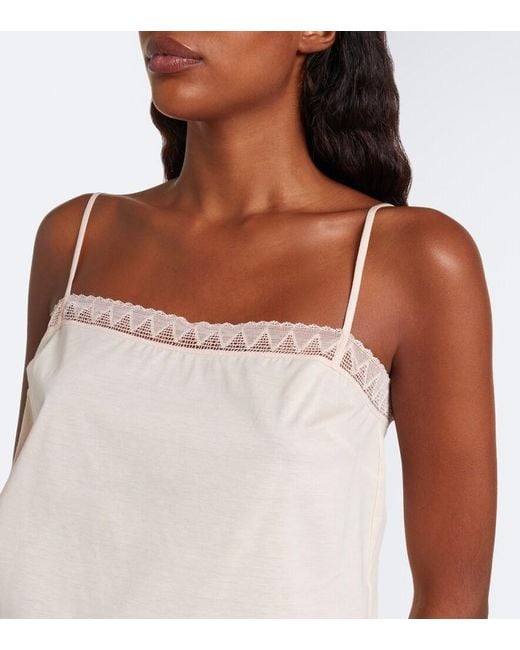 Eres Natural Sensoriel Lace-Trimmed Cotton Camisole