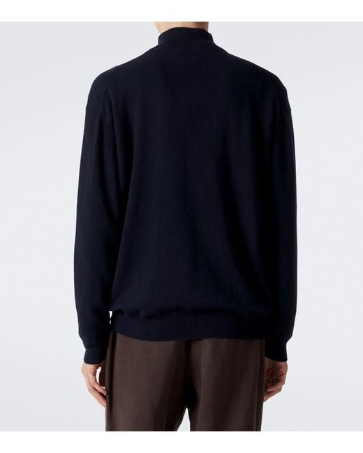 Lisa Yang Blue Augustus Cashmere Half-Zip Sweater for men