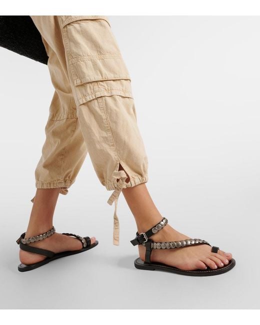 Isabel Marant Metallic Melte Studded Leather Sandals