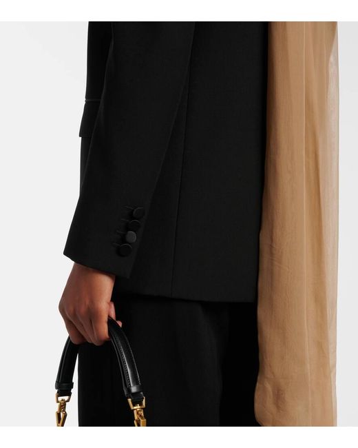 Saint Laurent Black Grain De Poudre Tuxedo Jacket