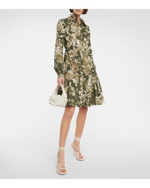 Erdem Green Apolonia Cotton Shirt Dress