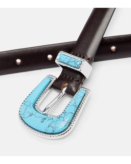 DEHANCHE Blue Travertine Leather Belt