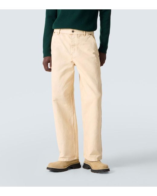 Pantalones Rectos De Algodon Loewe de hombre de color Natural