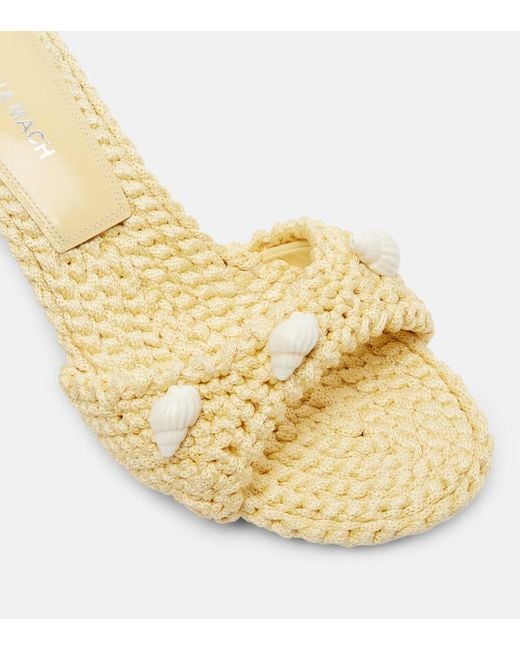 Mach & Mach Metallic Embellished Crochet Mules