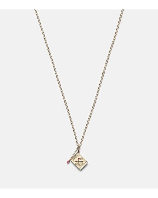 Sydney Evan White Perfect Match 14Kt Necklace With Diamonds And Rubies