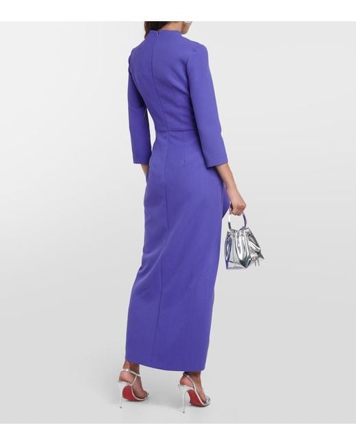 Safiyaa Blue Avery Crepe Maxi Dress