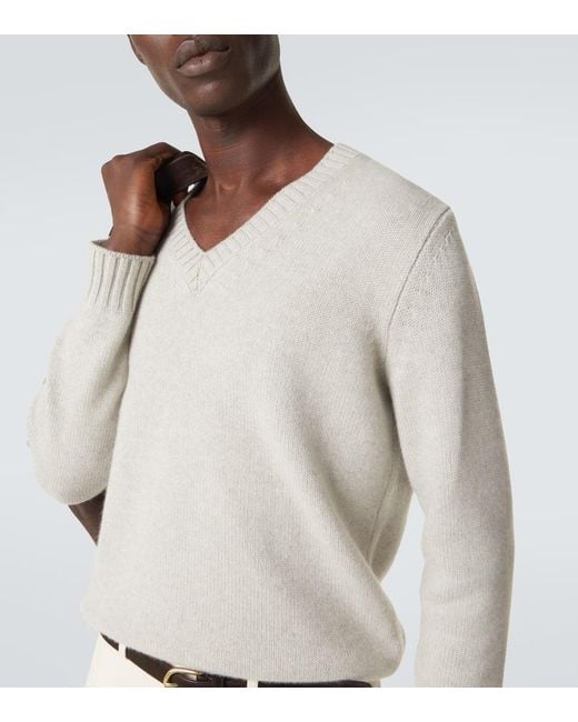 Saman Amel White Kay Cashmere Sweater for men