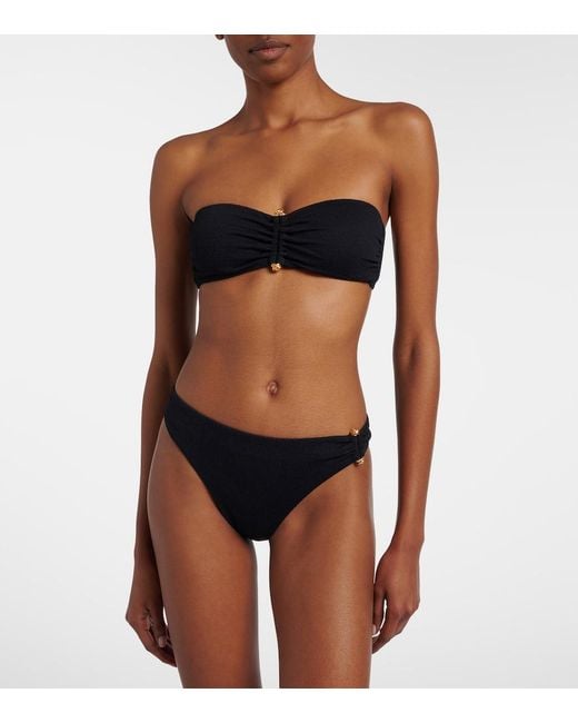 ViX Black Nika Embellished Bandeau Bikini Top