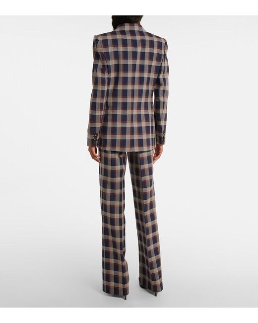 Etro Blue Maxi Check Tweed Jacket