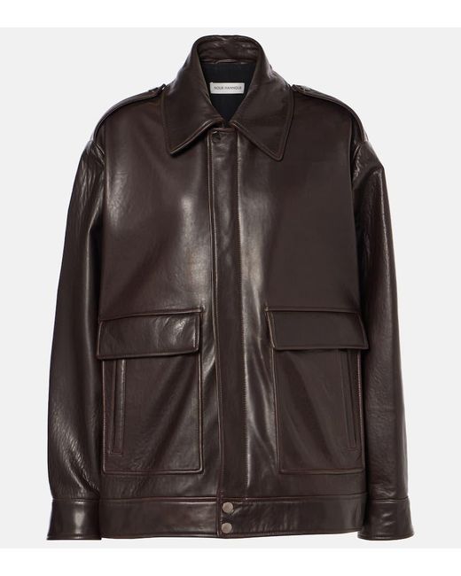 Nour Hammour Black Drey Leather Jacket