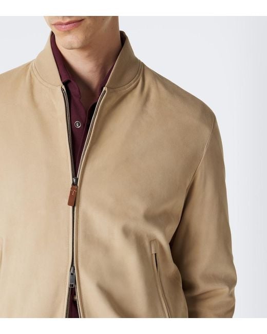 Tod's Natural Brera Suede Bomber Jacket for men
