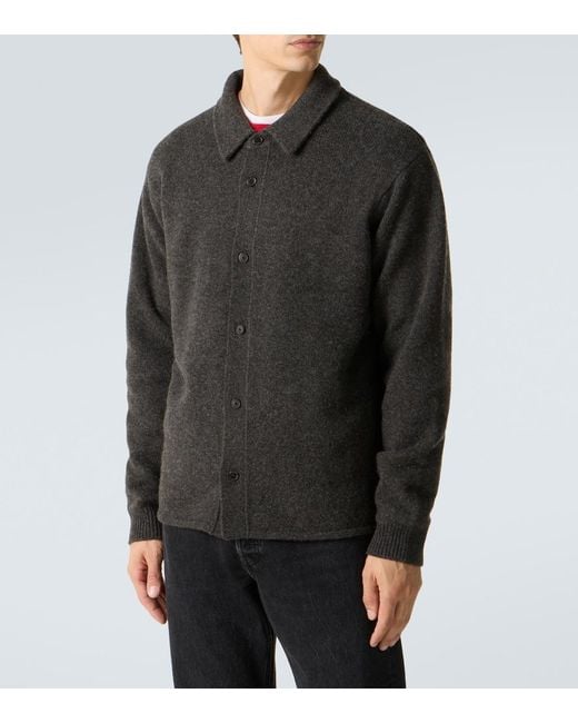 FRAME Gray Wool Overshirt for men