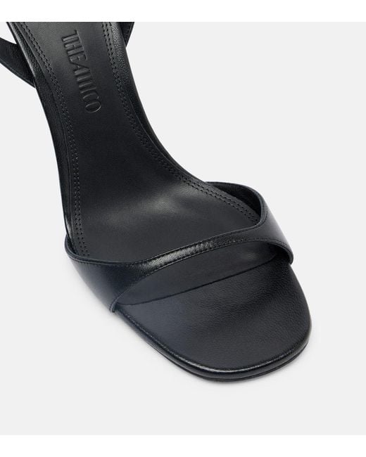 The Attico Black Ora 95 Leather Sandals