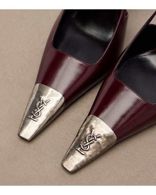 Saint Laurent Pink Jeanne Leather Slingback Pumps