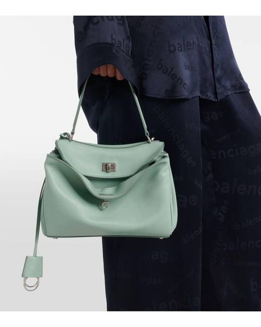 Balenciaga Blue Tote Bag Rodeo Small Aus Leder