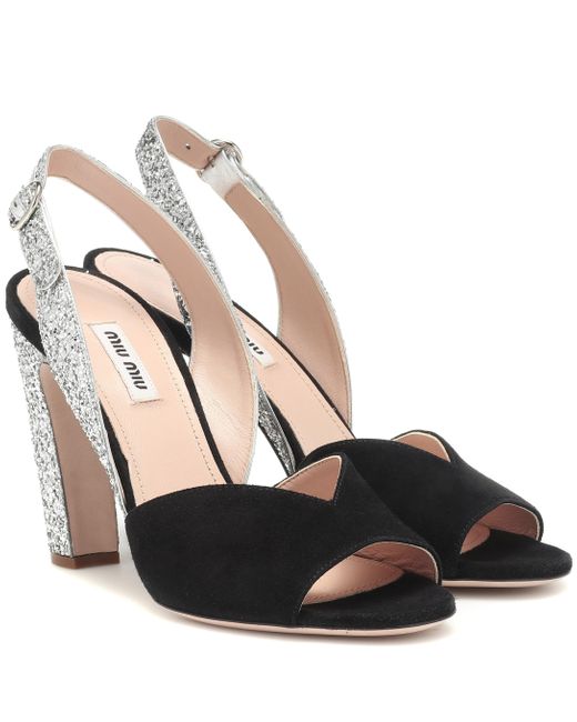 miu miu glitter slingback