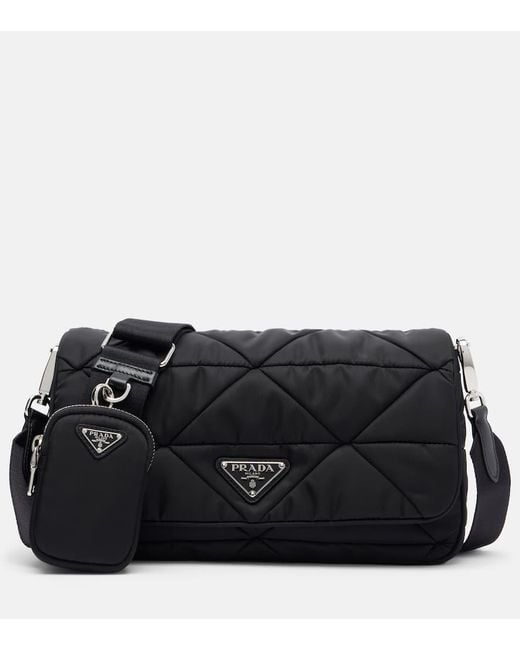 Prada Black Schultertasche Aus Re-Nylon