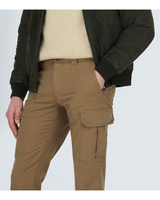 Pantalones cargo en mezcla de algodon Incotex de hombre de color Natural