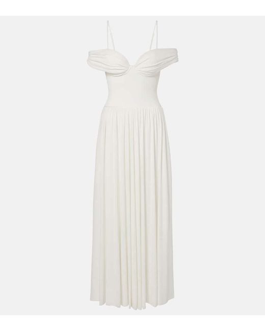 Jonathan Simkhai Women's White Amarantha Draped Jersey Maxi Dress