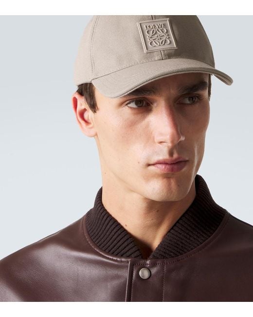 Loewe Natural Anagram Cotton Canvas Baseball Cap for men