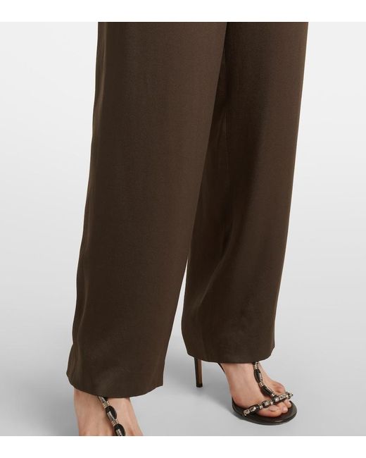 Isabel Marant Brown Kendry Satin Wide-Leg Pants