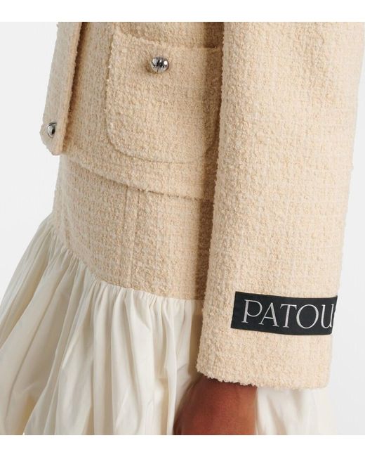 Patou Natural Logo Wool-Blend Boucle Jacket