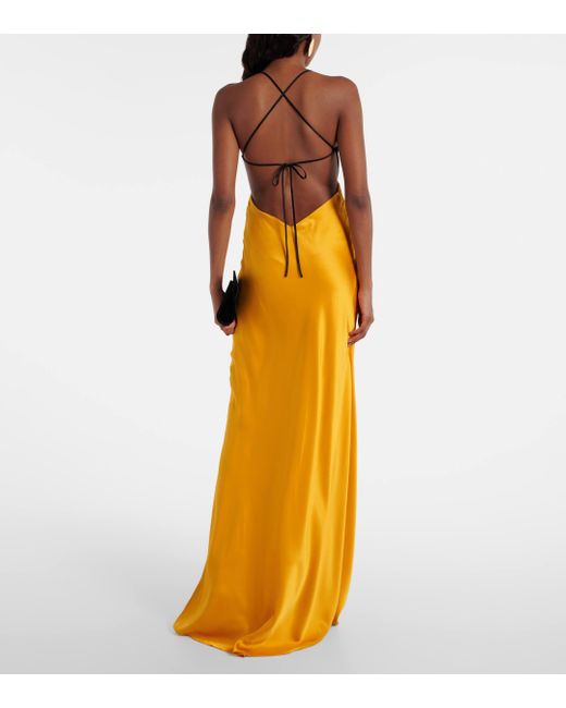 The Sei Metallic Lace-trimmed Silk Satin Gown