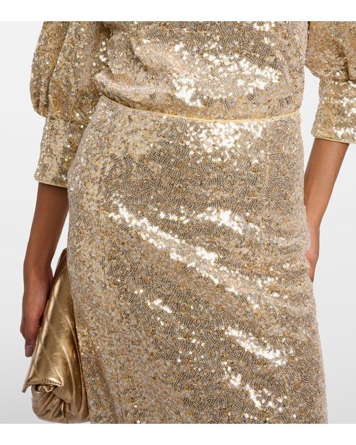 Dorothee Schumacher Natural Sequined Midi Skirt