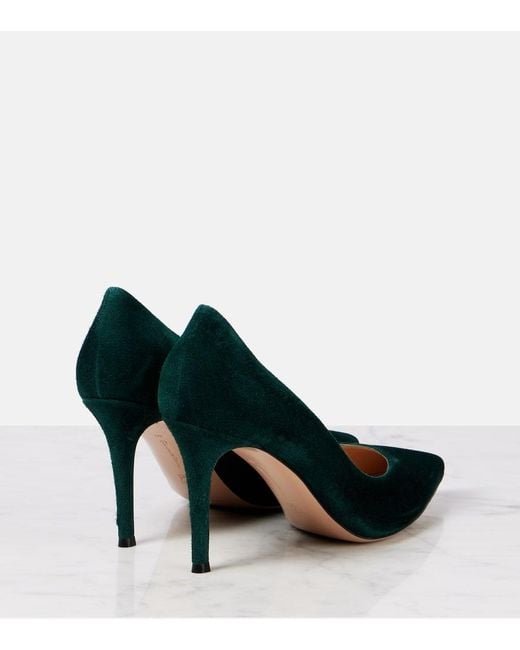 Gianvito Rossi Green Gianvito 85 Suede Pumps