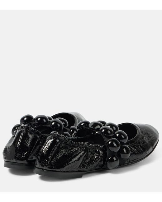 Alaïa Black Mary-Jane-Ballerinas Sphere Aus Lackleder