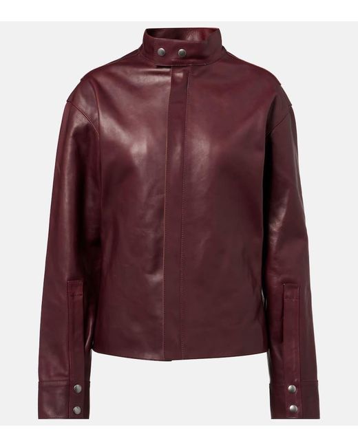 Victoria Beckham Red Leather Jacket