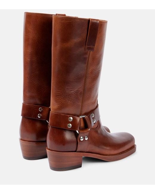 Paris Texas Brown Bikerstiefel Roxy 45 Aus Leder