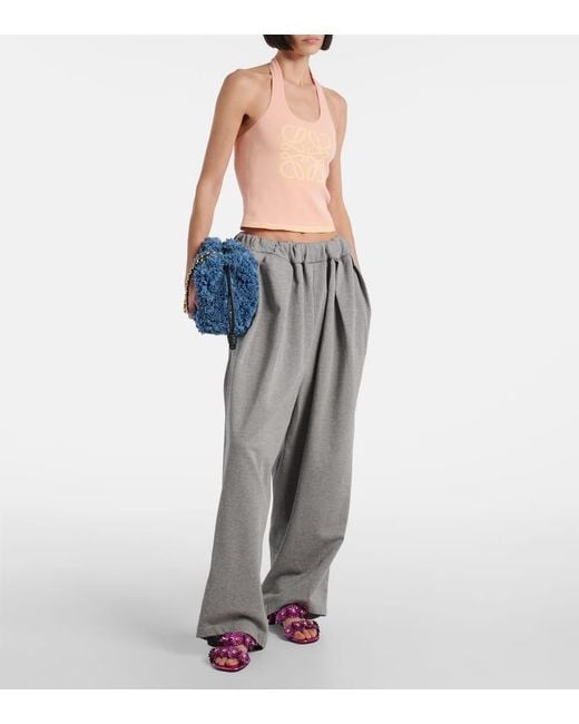 Loewe Blue Clutch Flamenco Medium Aus Denim