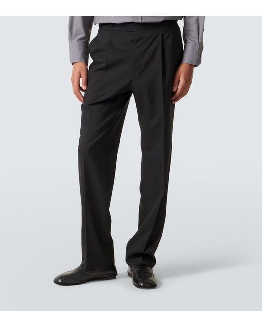 STÒFFA Black Wool Straight Pants for men
