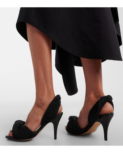 Bottega Veneta Black Grace Leather Sandals