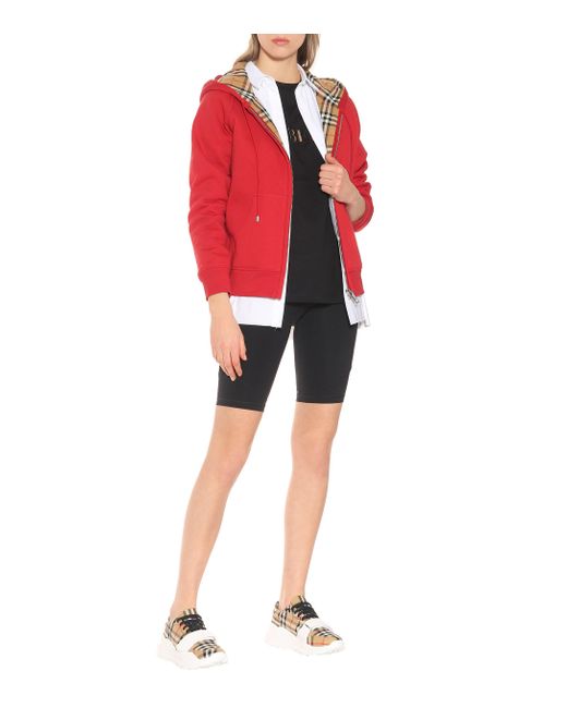 Burberry Hackfall Hoodie in Red | Lyst UK