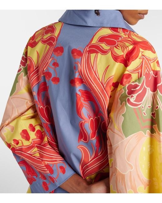 Etro Orange Printed Cotton-Blend Shirt